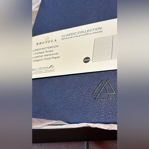 New in gift box Bruzela hard cover lined notebook blue